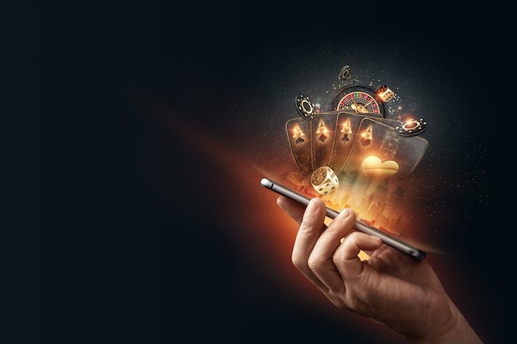 Layar permainan Golden Toad di aplikasi komic menampilkan gulungan berwarna dengan simbol katak emas